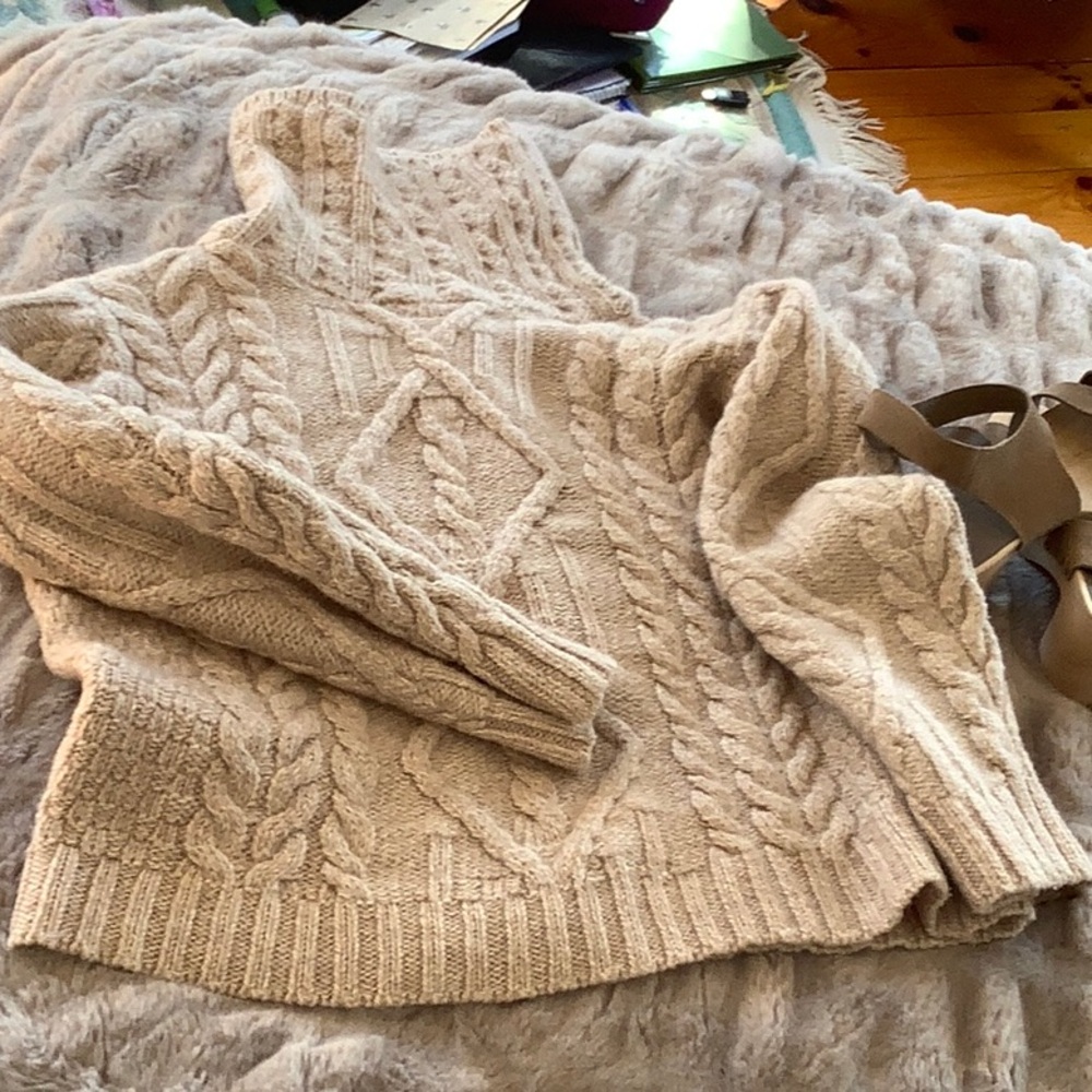 🍀🍀INNIS CRAFTS IRISH WOOL T NECK SWEATER W S. EUC